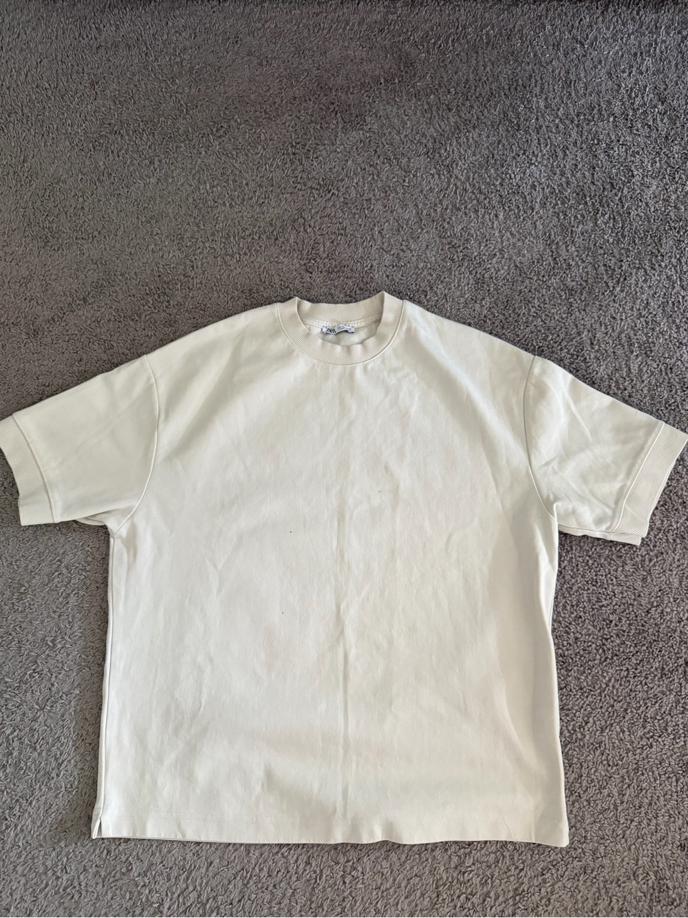 Zara Short Sleeve Crew Neck T-Shirt - Off-White